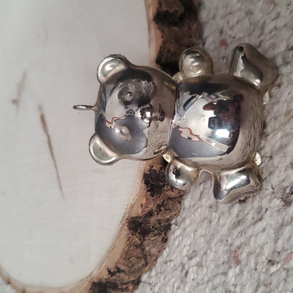 Vintage Lapin Silver Bear Design Ornament